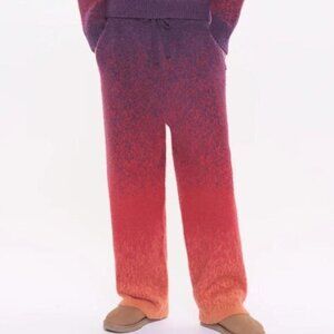 Madhappy Fuzzy Knits Gradient Knit Pants S NEW Ombre Sunset Purple Orange Red
